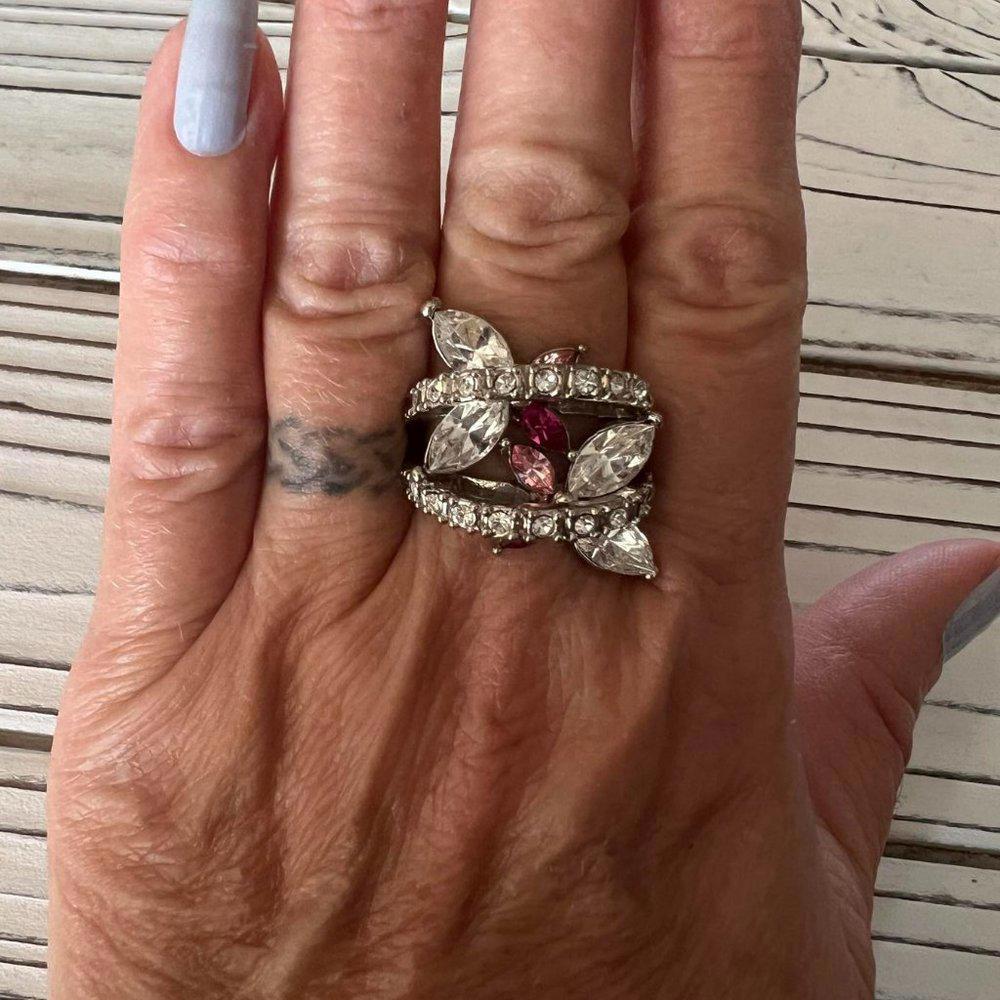 Pink Cz Statement Ring